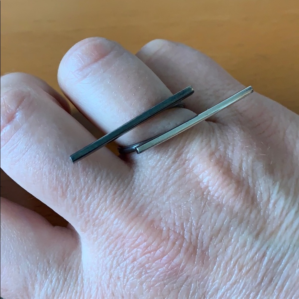 Silver Geometric Ring - image 1